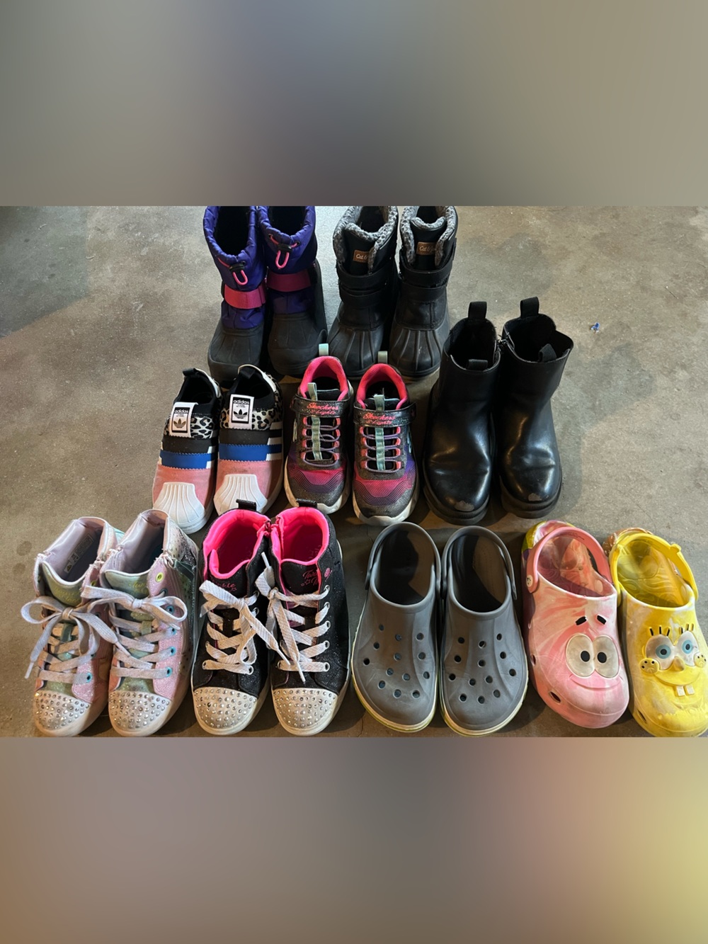 10 Pair of Kids Shoes, Boots, Crocs & Sneakers
